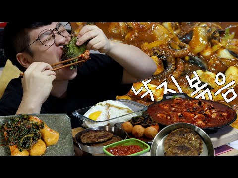 ASMR 먹방창배 매콤한 낙지볶음 땡기시는분 저요 ㅎㅎㅎ 알타리김치 대박 레전드 먹방 Spicy Nakji bokkeum eatingshow realsound koreanfood