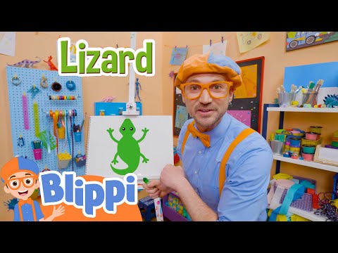 How To Draw A Lizard | Blippi Draws | Learn Colors and Science with Blippi!