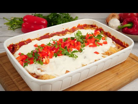 Enchiladas Rezept (mit Hähnchen & Mais)