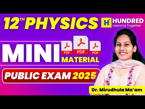 12th Physics Mini Material Public Exam 2025 | 12th physics important questions for public exam 2025