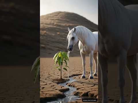 The white horse watered the mango plants 😭 #ai #horse #mango #aistory #aivideo #shorts