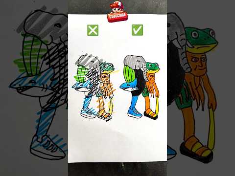 🐘🐸🐬🦐⚫+❎️+✅️ ! art || Perfect Unperfect #shorts #trending #shortsfeed #artwork #youtubeshorts
