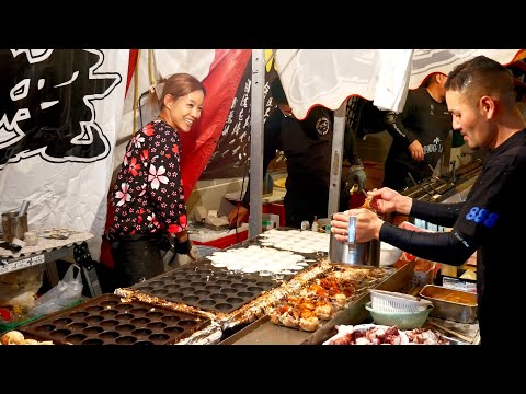 Japanese Street Food TAKOYAKI｜Octopus Balls Food Stall Matsuri Japan