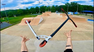 IS THIS THE BEST OUTDOOR SKATEPARK IN AMERICA? 🤯🛴Roman Dellapena #scooter #reels #fyp #gopro #tricks