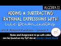 Adding and Subtracting Rational Expressions with Like Denominators