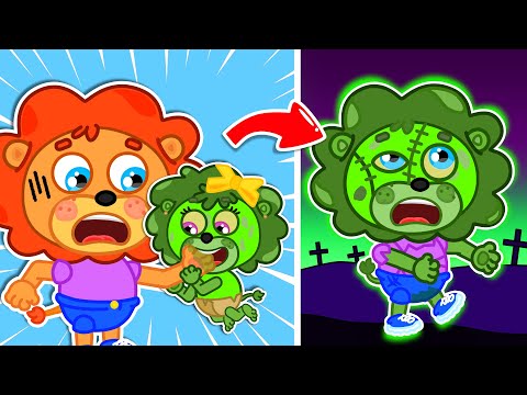 Lion Family | Baby Makes Leo Turn into a Zombie!!! - Zombie Epidemic with | Cartoon for Kids