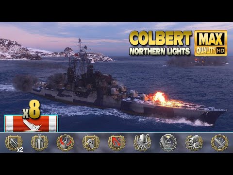 Cruiser Colbert with 8 destroyed ships   World of Warships