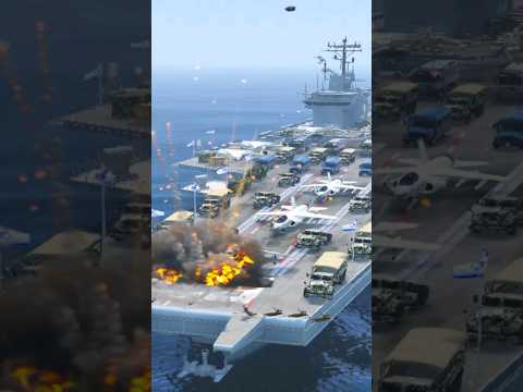 Israeli Navy Aircraft Carrier Badly Destroyed by Palestinian Fighter Jets in Jerusalem Sea - Gta5
