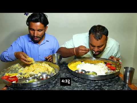 Indian Big Thali Eating Challenge | Kadi, Chawal, Dal, Chowmein, Samosa, Salad Eating Challenge