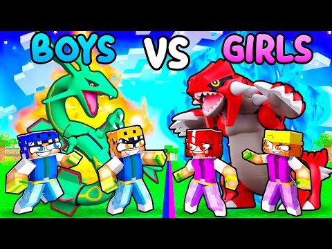 Boys VS Girls OP POKEMON BATTLE in Minecraft!