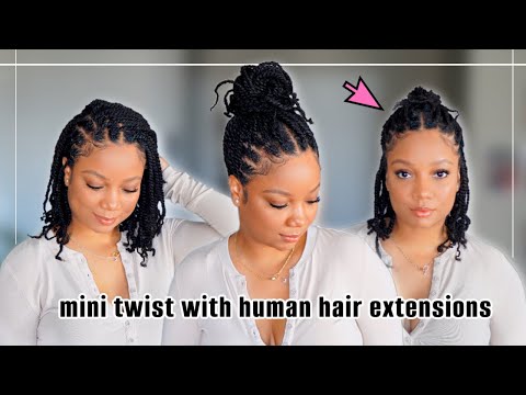 Protective Style Mini Twist w/ Human Hair Extensions | Fine 4C 4B Approved ft. Hot Braids Hair