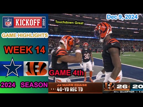 Dallas Cowboys vs Cincinnati Bengals 4th QTR Week 14 | Game Highlights | NFL Season Dec 9, 2024