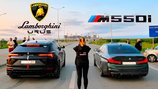 BMW M550i vs Lambo URUS vs AMG G63 vs Jeep SRT WK1 vs Dodge Challenger R/T HEMI 5.7