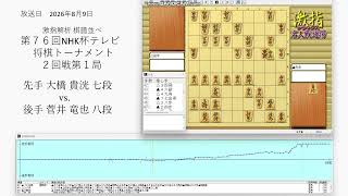 激指解析 第７６回 NHK杯 ２回戦第１局 大橋 貴洸 七段 vs. 菅井 竜也 八段