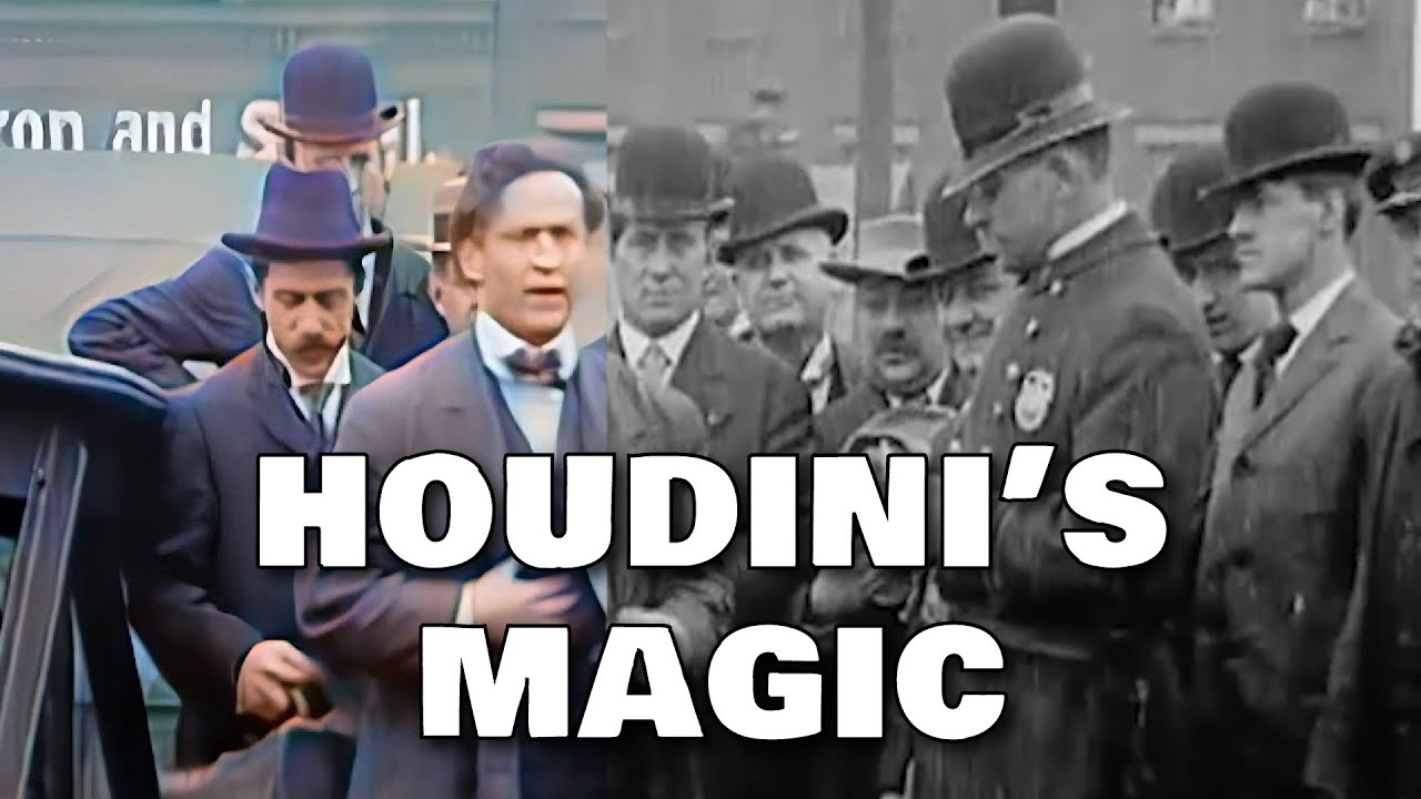 Houdini Handcuff Escape 1907 – [60FPS – Color – Upscale] – Old footage restoration with AI