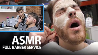 ASMR | Sleep With Full Barber Service In Real Barber Shop | haircut, beard, ear waxing, massage ..