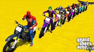 Desafio Duplo Ramp com Aranha e Heróis! Crazy Сhallenge on Bikes and Boats GTA 5