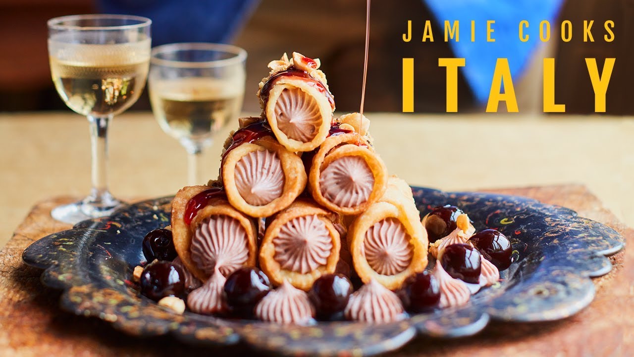 Jamie Cooks Italy Prawn & Tuna Pasta, Stuffed Artichokes & Sweet Sicilian Cannoli