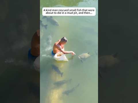 A kind man rescued small fish that were about to die in a mud pit, and then... #love #fish #animals
