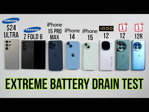 Samsung Z Fold 6 / S24 Ultra / iPhone 15 Pro Max / 15 / 14 / OnePlus 12 /iQOO 12 Battery Drain Test