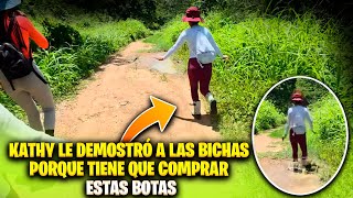 Kathy anda PROMOCIONANDO su botas a todo terreno y miren que contenta se mira