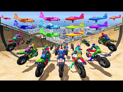 Rainbow Spiderman vs Longest Ramp in GTA 5 - Jumping from Highest in GTA 5 #1