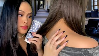 ASMR Coworker Who Is OBSESSED With You Plays W/ Your Hair + Back Scratch Roleplay | Face Touching