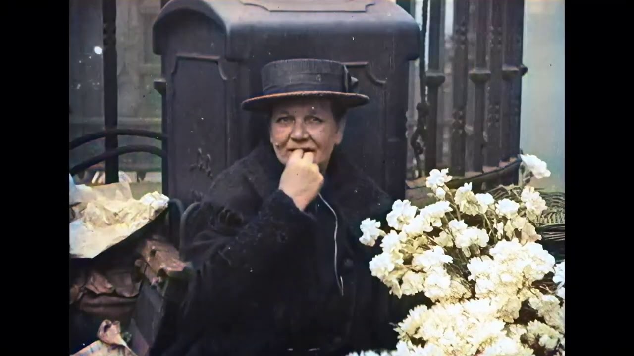A Day in Old London in 1920 in colour! [AI enhanced HD]