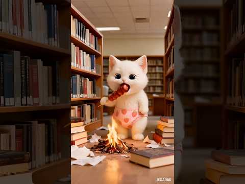 📖🍖Daily life of kitten and bad brother #aicat #cat #cartoon #animation #funny