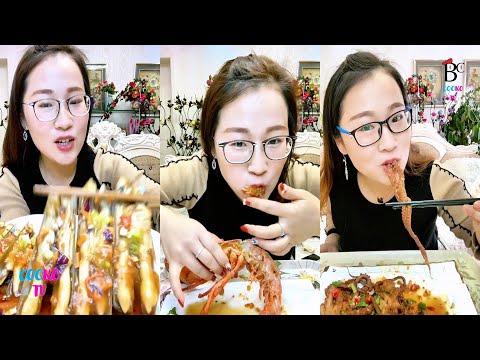 【Mukbang ASMR Seafood】She is very greedy to eat seafood lobster, octopus, crab 。50