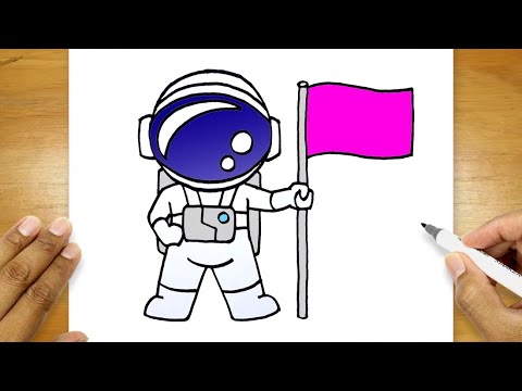 How To Draw An Astronaut Floating In Space Easy | Astronaut Drawing Easy