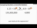 Comparing and Ordering in Scientific Notation