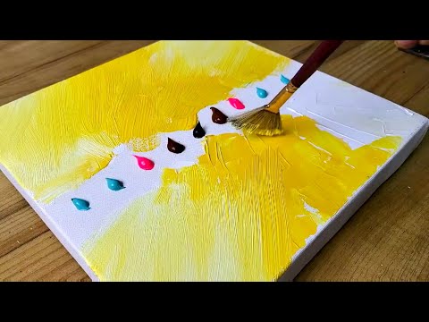 Art Technique For Beginners / Abstract Landscape / Acrylic Painting Step By Step