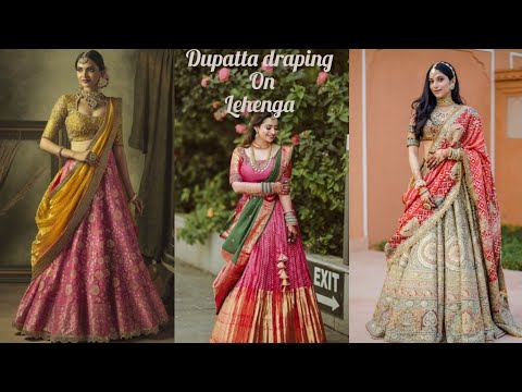 How to style dupatta with lehenga// Easy lehenga dupatta draping style