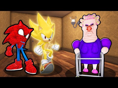 SPIDERMAN SONIC AND SUPER SONIC ESCAPE GRUMPY GRAN IN ROBLOX