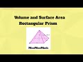 Volume and Surface Area of a Rectangular Prism
