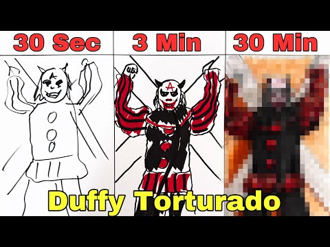 Dibujo a [DUFFY TORTURADO] en 30 sec 3 min y 30 min | Payasos de la Deep Web Fede Vigevani