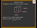 Volume and Properties of Cubes