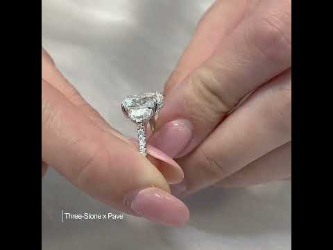 3 carat Oval Lab Diamond Three-Stone Engagement Ring
