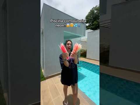 PISCINA QUE BRILHA NO ESCURO🗣️🤯💦 #shorts #pool #poolpartyfun #piscina