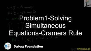 Problem1-Solving Simultaneous Equations-Cramers Rule