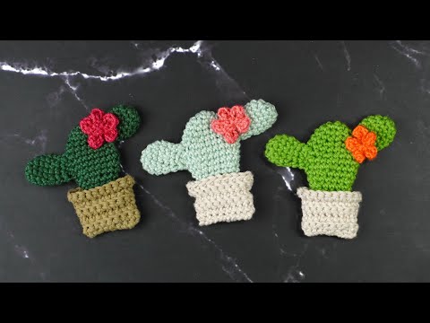 MINI CACTUS IMÁN O LLAVERO #3 EN CROCHET | AMIGURUMI FÁCIL PASO A PASO