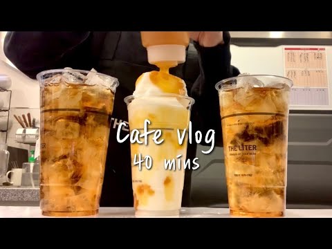 (Sub)🐣🌼노랑노랑🌼🐣 진짜 봄이 왔어요 / 카페브이로그 40분 모아보기 / cafe vlog / 더리터 / asmr / nobgm