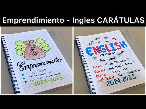 Caratula para emprendimiento e inglés | Portadas para tus cuadernos