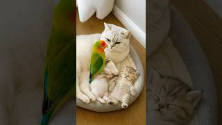 To Mom, her precious kitten is just a delicate little fluffball💖(feat.Little bird, please come down