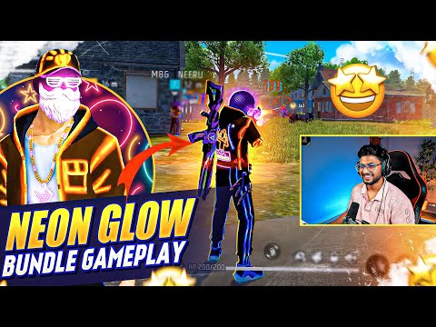 Only Neon Bundle Squad Gameplay 😍 Jigel Jigel Antundhi Mama 😂🔥 - FreeFire Telugu - MBG ARMY