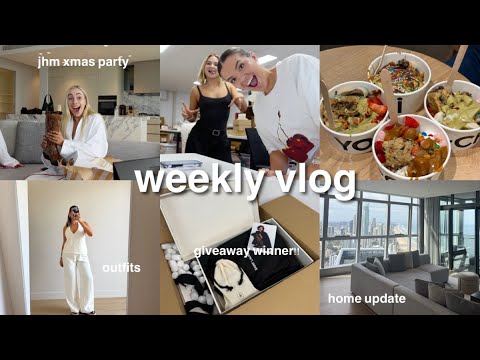 weekly vlog 💌 jhm xmas party, presents,  moving out + youtube giveaway!!