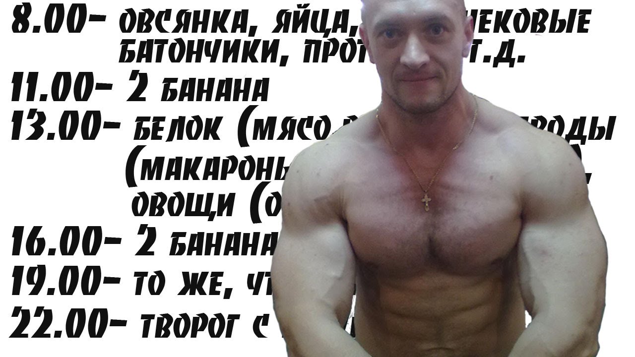 Дневной рацион для набора мышечной массы