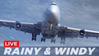 🔴LIVE WINDY & RAINY AIRPORT ACTION at CHICAGO O'HARE | AVGEEK PLANE SPOTTING | RAINY THUNDERSTORMS