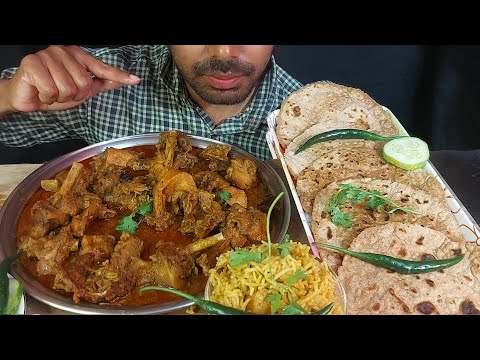 chicken handi masala bhuna paratha masala rice salad gravy eating show mukbang food